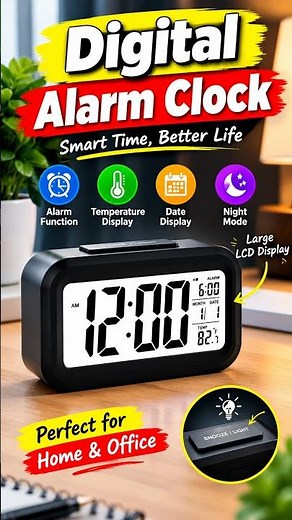Digital LCD Alarm Clock ⏰ #alarmclock #clock #gadgets