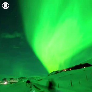 Watch this timelapse video of northern lights that appeared in Iceland and turned the night sky green. | CBS News