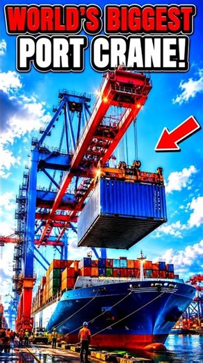 🚢 How Does Such a Giant Crane Work? 😱 #facts #trending
