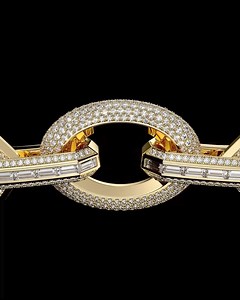 GROOVE SET The Groove necklace, where alternating polished gold and pavé motifs meet brilliant-cut and baguette-cut diamonds for an ultra-graphic look that plays with volume and light. #Messika #MidnightSun #DisruptingDiamonds | Messika