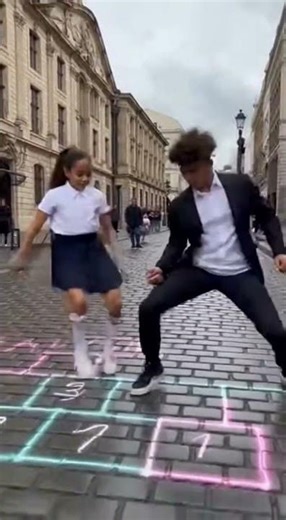 Amazing Shuffle Dance on Stairs Feat. Surprise Guest #Shorts