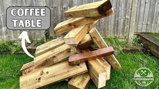 I Made a Coffee Table from a pile of wood | Flipping Drawers