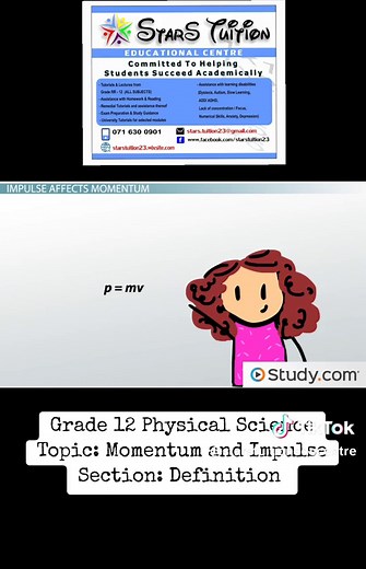Grade 12 Physical Science Topic: Momentum and Impulse Section: Definition #starstuition_edu #fypシ #grade12 #learninggoals #physcialscience #learningsupport #homeschooling #educationalcentre