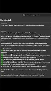 💡📚Day Trading Explained: A Beginners Course For 2025 Traders, 14 videos X 15 minutes each - Enjoy!