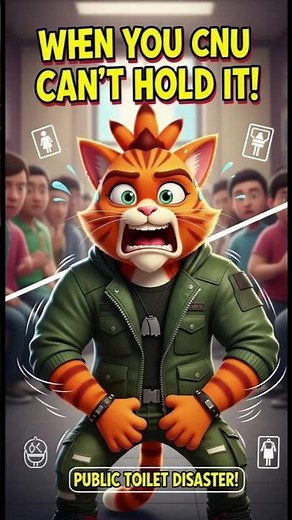 "Funny Cat Animation - Toilet Emergency! 😹 | Hilarious Cat Meme Shorts"