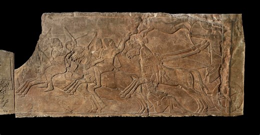 Archaeological evidence places the origin of cavalry in the Aramean and Luwian states of the Iron Age, half a century before the Assyrians