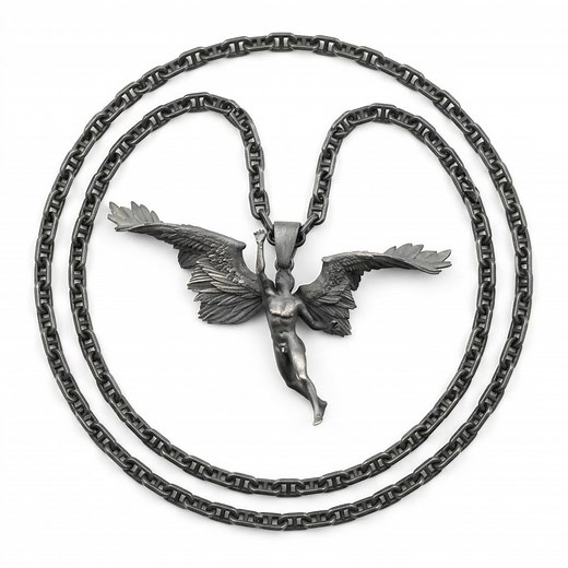 Icarus Necklace, Wax Wings Pendant, Fallen Angel Jewelry, Sterling Silver Gold - Etsy