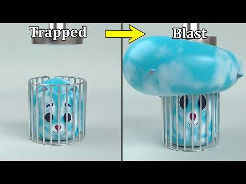 Increasing Internal Pressure Expanding Rubber Spheres | Blender simulation