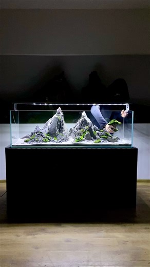 9.7K views · 144 reactions | New Mountain Aquascape for 155cm aquarium. #aquascaping #aquarium #aquascape #mountainlovers #mountainaquascape #akwarium #nature | Ancient Stone | Facebook