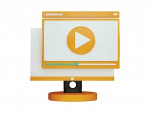 Download Monitor with video player or media player icon 3d rendering vector illustration for free