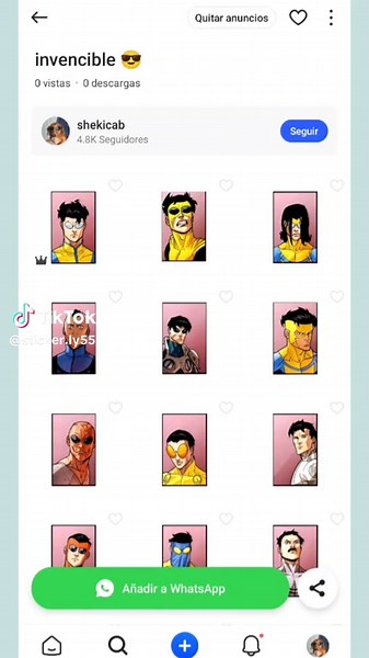 Stickers para WhatsApp del cómic Invencible