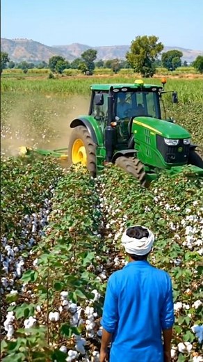 Cotton Farming with Advanced Tractor Technology