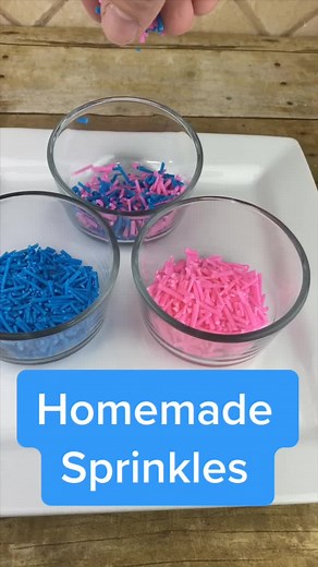 Homemade Sprinkles. Make your own sprinkles at home. #sprinkles #recipe #funfoods #tiktokdiy #cakedecorating #candy #sweets