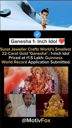 World's Smallest Gold Ganesha! The 1-Inch Marvel That Broke a Guinness Record !!
