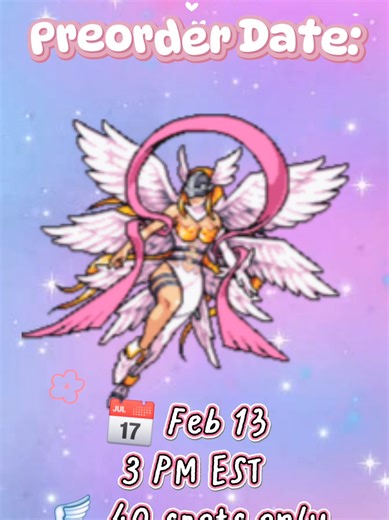 Angewomon headband preorders are officially happening 🪽 I’m keeping this drop intentionally small only 40 spots and everyone who preorders will receive a preorder-exclusive Angewomon sticker art print. I’m still choosing the pose for the artwork, so I’m letting YOU help decide. 📅 Feb 13 ⏰ 3 PM EST 🎥 Going live today to talk details vote together Comment which pose feels most like Angewomon to you 👇 #angewomon #animemerch #preorder #smallanimebusiness #digimoncosplay