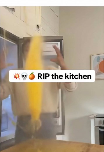 Kitchen Chaos: Exploding Orange Juice Disaster