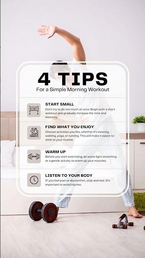 🌞 4 Simple Morning Workout Tips | Start Your Day Fit & Fresh 💪✨
