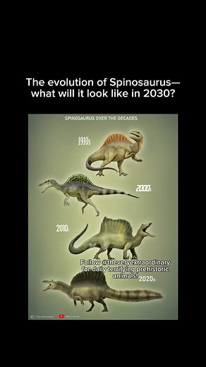 The Very Extra Ordinary on Instagram: "When Spinosaurus made its blockbuster debut in Jurassic Park III (2001), it instantly became a fan-favorite villain. Towering over the T. rex and walking confidently on two legs, it was portrayed as a land-dwelling, hyper-aggressive predator—almost like a crocodilian version of Godzilla. That version was based on limited fossil evidence available at the time, with filmmakers using a mix of imagination and scraps of jaw and spine fossils to bring it to life.