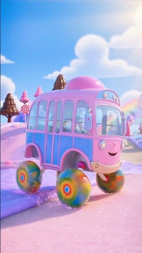 The Gumdrop Bus Roll 🍭 Candy Land Adventure | Lollipop Bus Kids Song | RockyToon Shorts #shorts