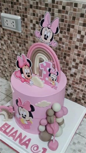 Cute Mini Mouse Theme Cake #cakedecorating