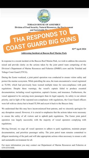 18K views · 52 reactions | REEF BOAT WAS BOARDED BY COAST GUARD, FOLLOWING MULTIPLE NON COMPLIANCE WITH MARINE PARK REGULATIONS, SAYS THA : THE THA SAYS THIS PARTICULAR VESSEL, TL504 WAS WARNED MULTIPLE TIMES. | Reloaded News Alert | Facebook