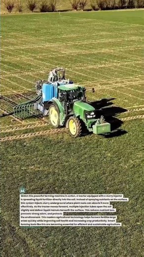 Powerful Tractor Slurry Injector Working in the Field #farming #tractor #shorts