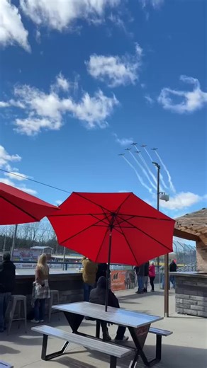 Flyover for the win 😍✈️🏁 #flyover #plane #racecar #racetrack