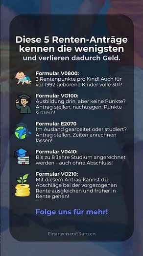 5 Rentenanträge, die du dir speichern solltest! | #rente #rentenantrag #finanzen