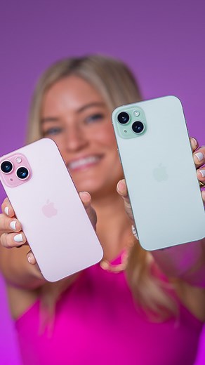 iJustine on Instagram: "Unboxing the new iPhone 15, it comes in PINK!!!!!!! 💓🩷💞💖 I’m really impressed with how well the regular 15s performed!"