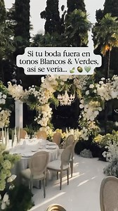 Elegancia natural, luz y frescura 🤍🌿 Así se vería una boda en tonos blancos con verde ✨ | Retoque Digital