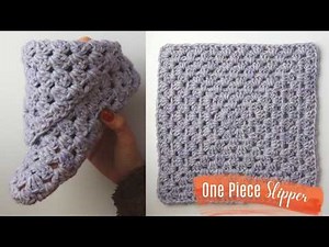 Crochet Easy One Piece Granny Slipper