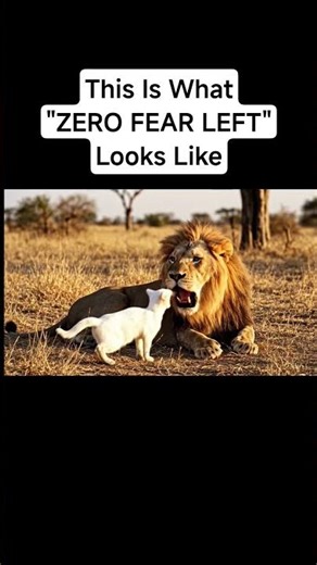 Cat Meets Lion | The Reaction Says It All #pet #funnyvideo