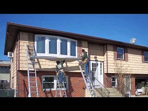 Large Bow Window with Dark Brown Trim - Installation - Timelapse - Renewal by Andersen