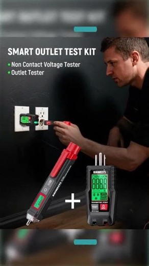 Non-Contact Voltage Tester & GFCI Outlet Tester Kit – LCD Display Wiring Fault Checker with Signa...