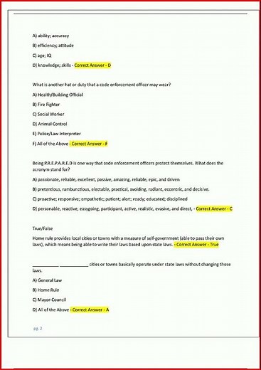 Basic Code Enforcement Teex Tdlr Actual Exam Questions With video