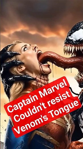 Captain Marvel Failed to Resist Venom's Tongue #shorts