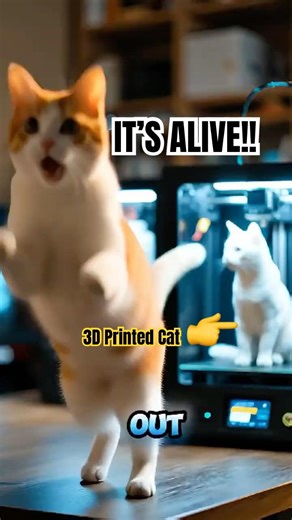 When a 3D Printed Cat MOVES… 😱🐱