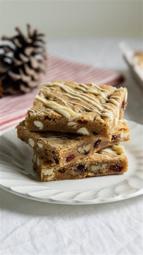 Sheet pan white chocolate cranberry blondies everyone loves