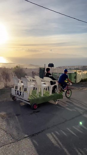 Colorful Bicycle Ride at the Taxi Stand