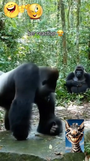 You Can’t Stop Laughing 😂 Gorilla Comedy Moments #FunnyAnimals #ViralVideos #TrendingNow #shortvideo
