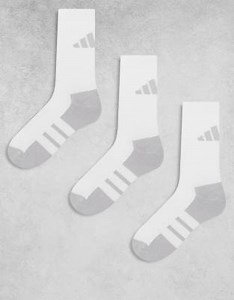 adidas Running essentials crew socks in white and grey 3 pack | ASOS