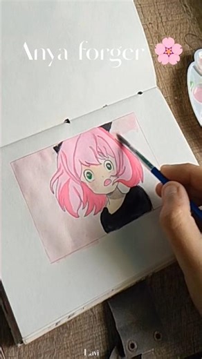 watercolor painting ✨ Anya forger 🫶l#art#drawing #viral #sehar #shortsforgoals #shorts #fyp