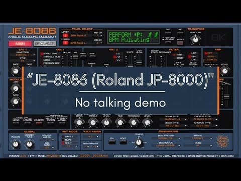 FREE SYNTH: JE-8086 (Roland JP-8000 Emulator) - No talking demo
