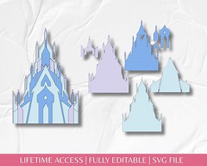 Frozen Ice Princess Castle SVG File: Works on Cricut or Any Craft Cutting Machine - Etsy