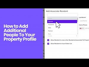 Resident Web Portal | How to Add Associated Residents To Your Property Profile