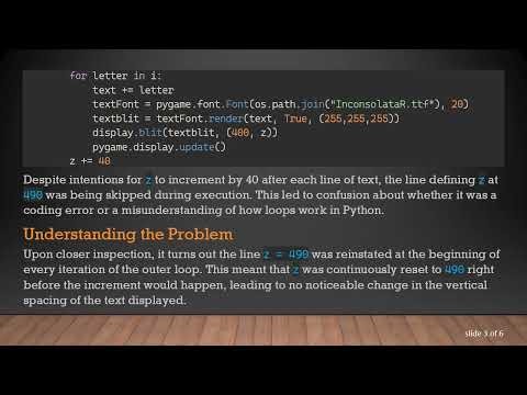 Solving the Problem of Python Skipping Lines After a Nested For Loop