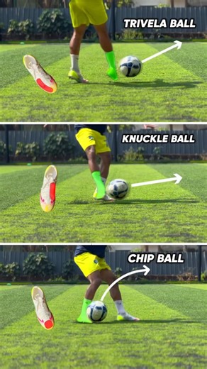 KNUCKLE BALL vs TRIVELA BALL vs CHIPBALL⚽️ . #tutorial #freekick #football #soccer #futbol #shorts