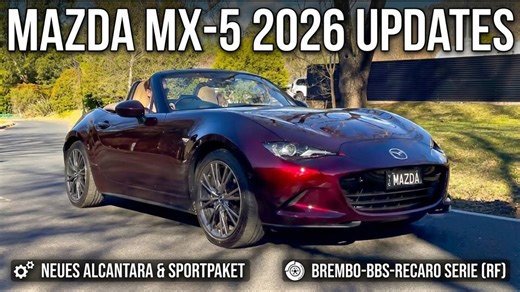 2026 Mazda MX-5 bekommt Alcantara & Sportpaket ab Werk