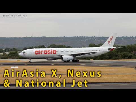 AirAsia X, Nexus Airlines & National Jet Express on RW03 at Perth Airport.