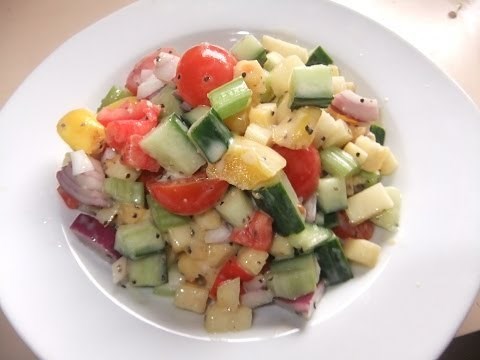 Mixed Vegetable Salad with Honey Mustard Dressing
